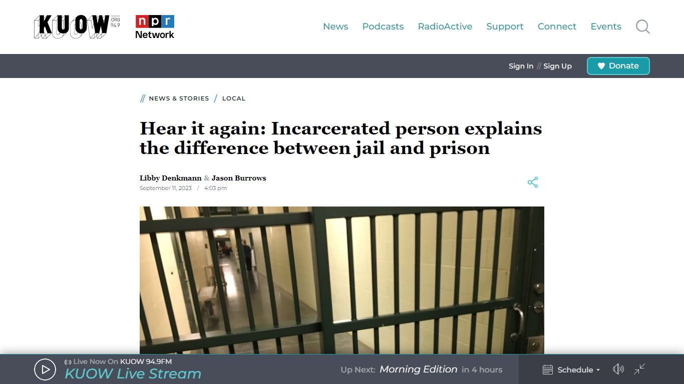 Hear it again: County jail vs. state prison: A current incarcerated ...